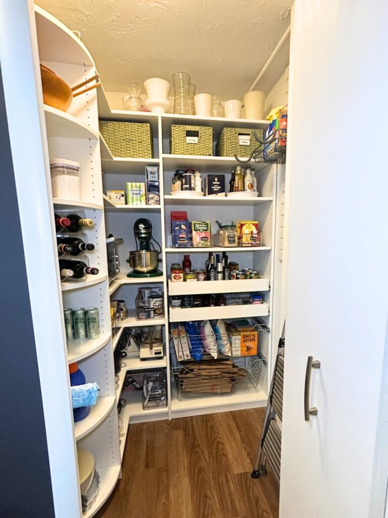 Walk-in pantry after Well Kept organized it