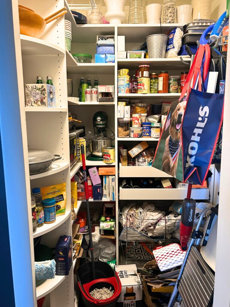 Walk-in pantry before organizing